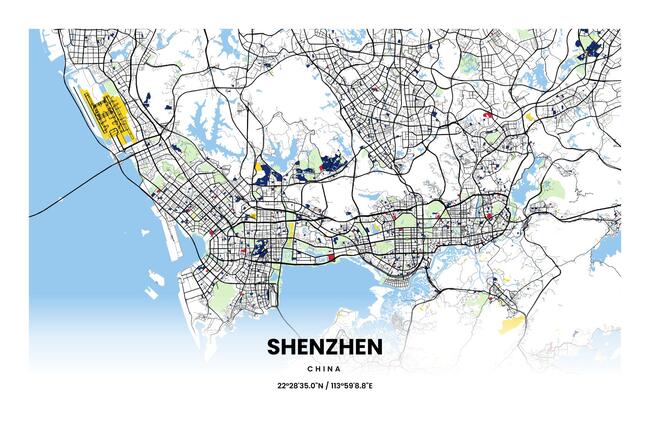 中国深圳地图底图电子版素材