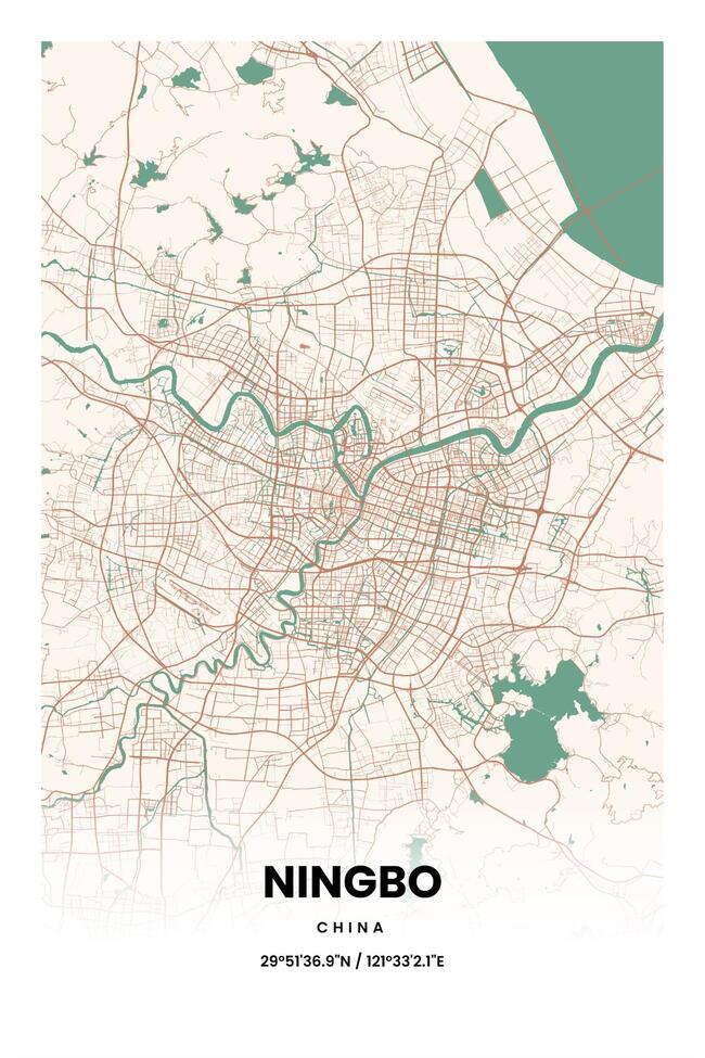 中国宁波市地图底图电子版素材