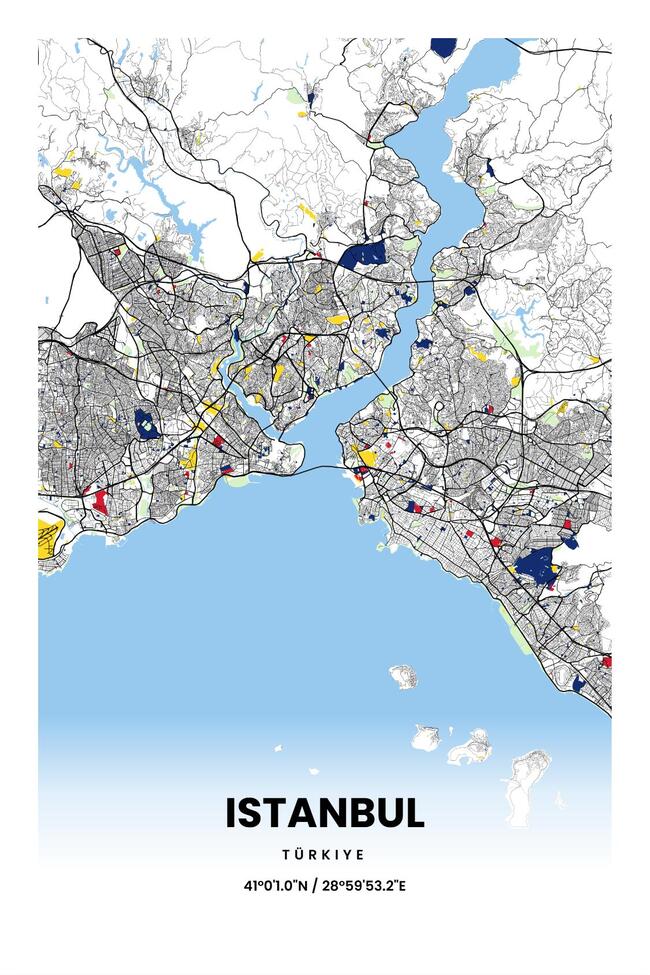 Türkiye/土耳其Istanbul/伊斯坦布尔地图底图电子版素材