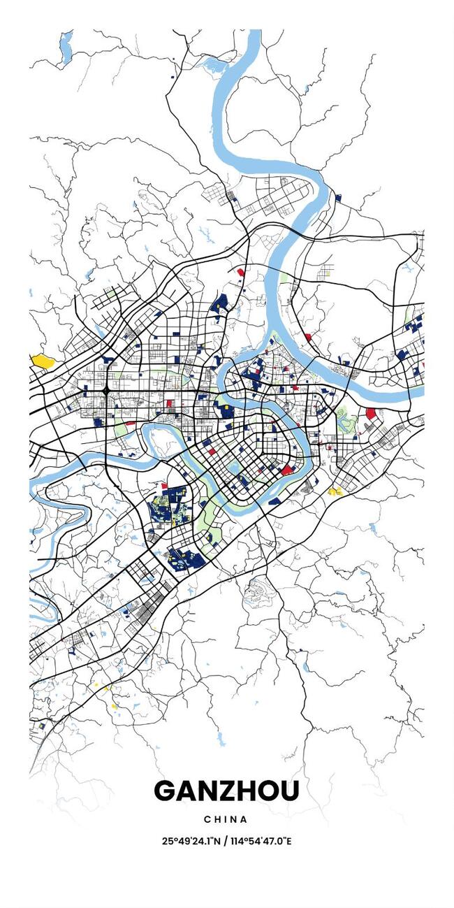 中国赣州市地图底图电子版素材