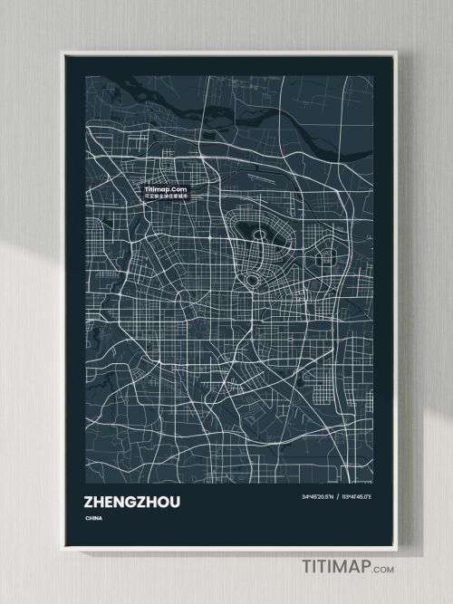 郑州市地图装饰画