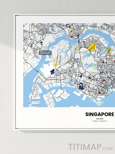 Singapore/新加坡地图装饰画