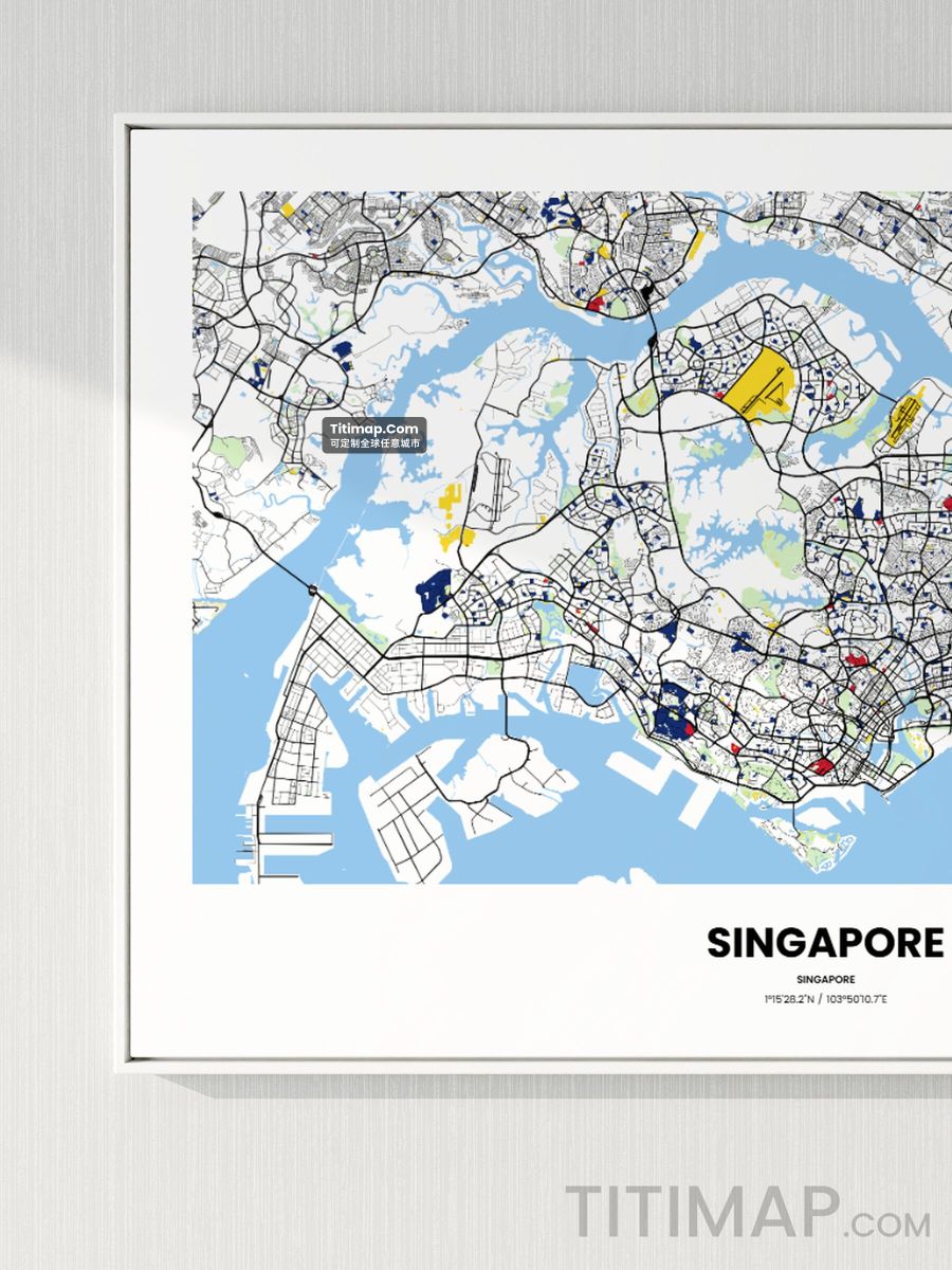 Singapore/新加坡装饰画地图电子版素材