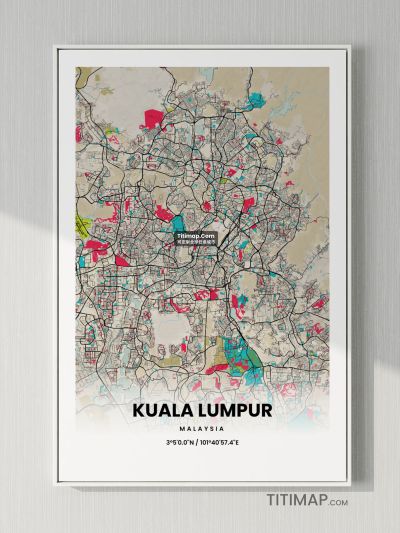 Kuala Lumpur/吉隆坡地图装饰画