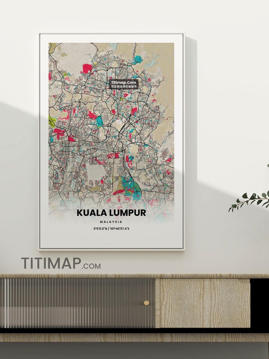 Kuala Lumpur/吉隆坡装饰画地图电子版素材