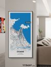 Viet Nam/越南Da Nang/岘港地图装饰画电子版素材