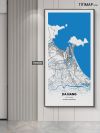 Viet Nam/越南Da Nang/岘港地图装饰画电子版素材