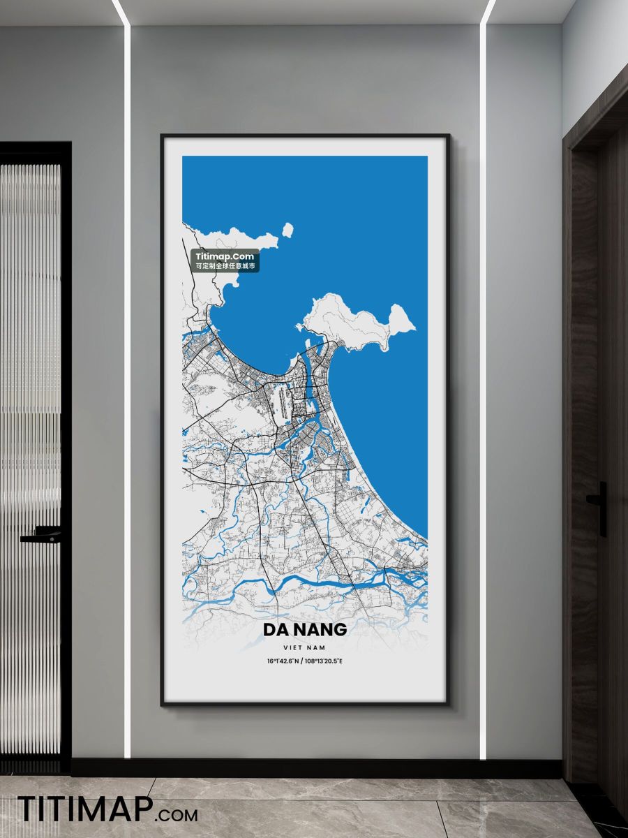 Da Nang/岘港装饰画地图电子版素材