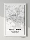 England/英格兰Southampton/南安普顿地图装饰画电子版素材