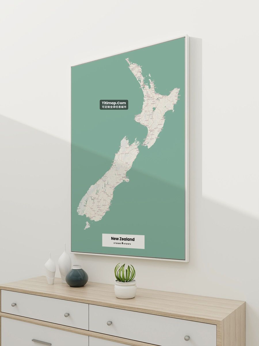 New Zealand/新西兰装饰画地图电子版素材