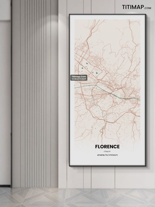 Florence/佛罗伦萨地图装饰画