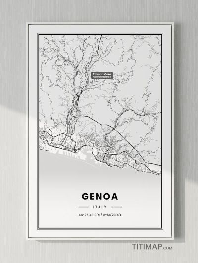 Genoa/热那亚地图装饰画