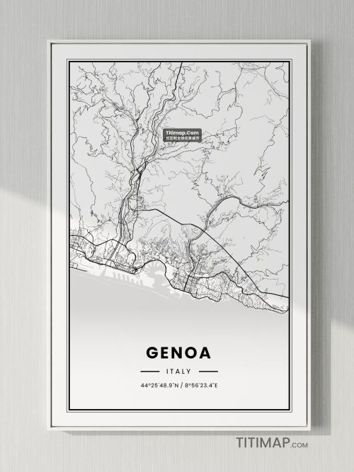 Genoa/热那亚地图装饰画