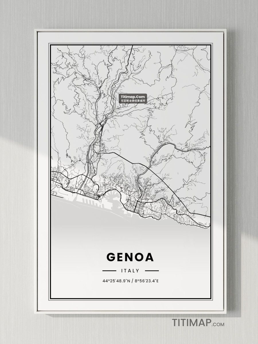 Genoa/热那亚装饰画地图电子版素材