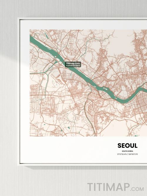 Seoul/首尔地图装饰画