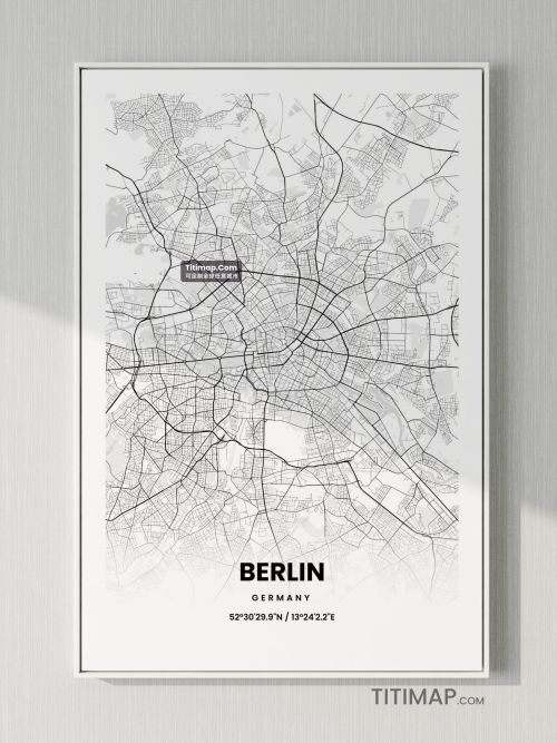 Berlin/柏林地图装饰画