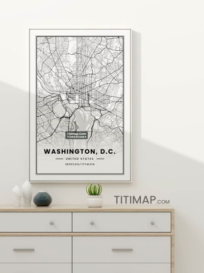 Washington, D.C./华盛顿地图装饰画