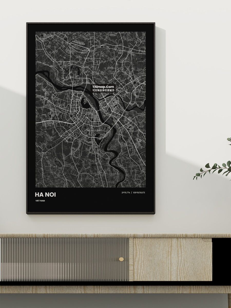 Ha Noi/河内装饰画地图电子版素材