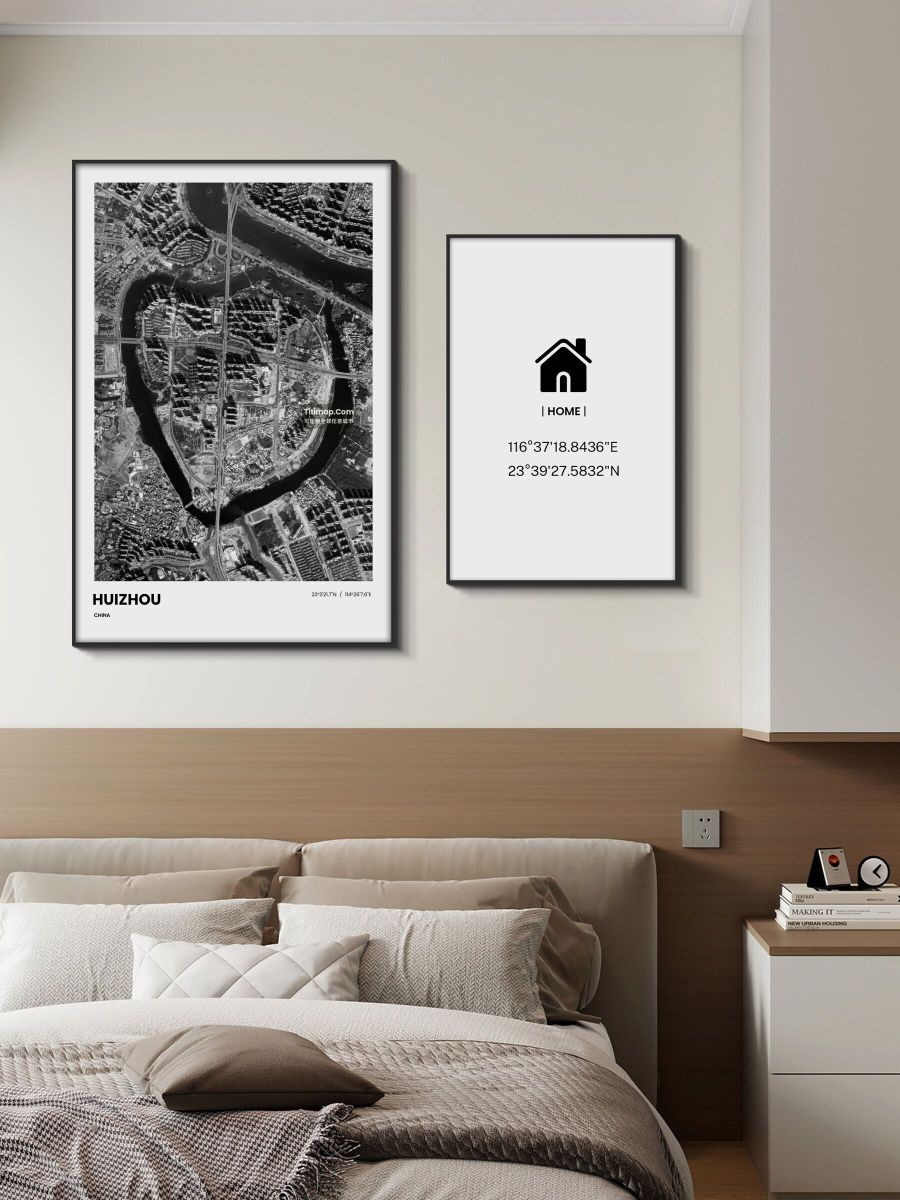 惠州市装饰画地图电子版素材