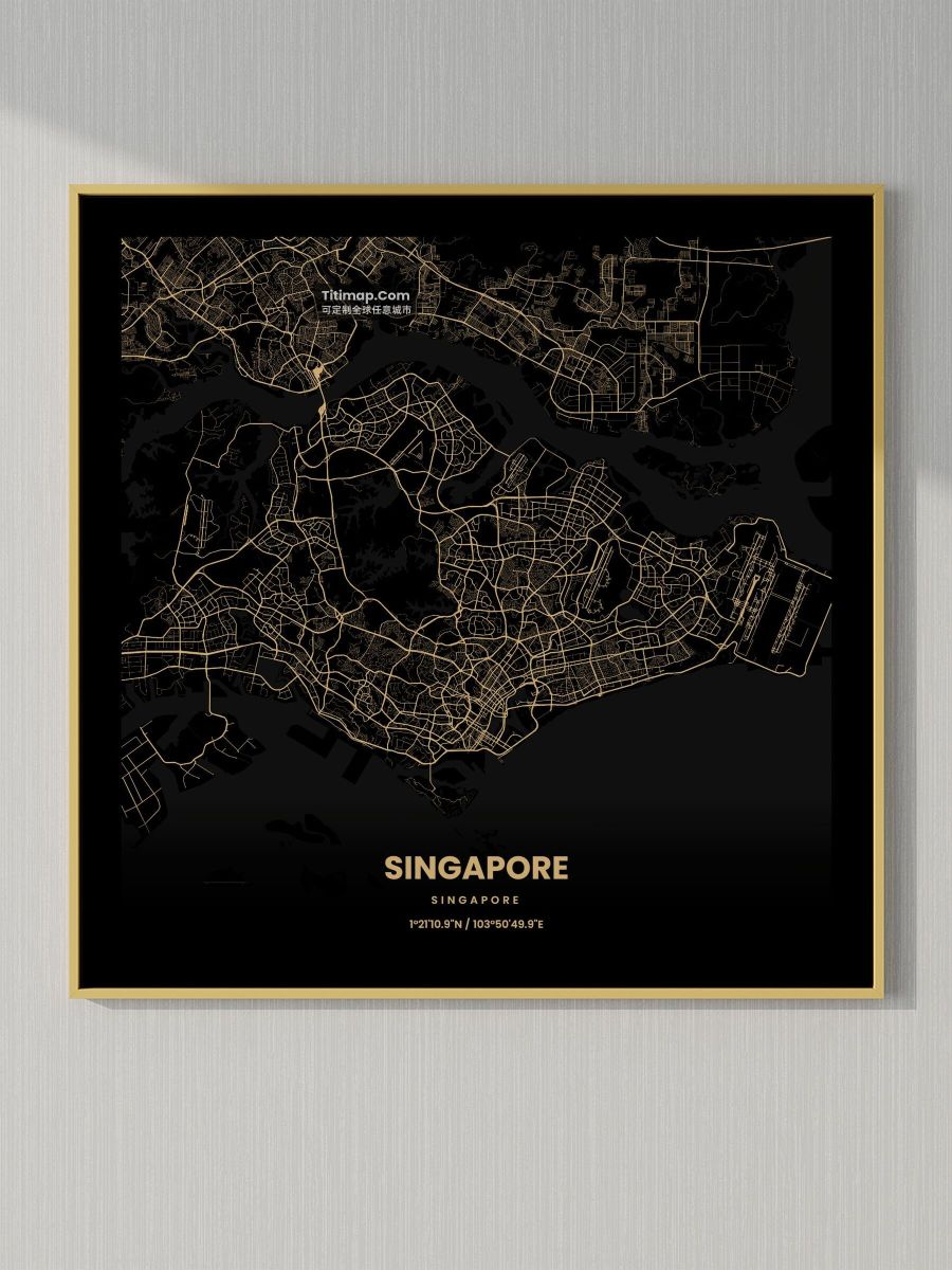 Singapore/新加坡装饰画地图电子版素材