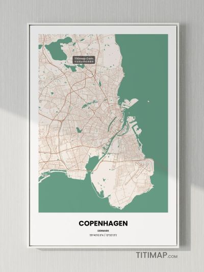 Copenhagen/哥本哈根地图装饰画