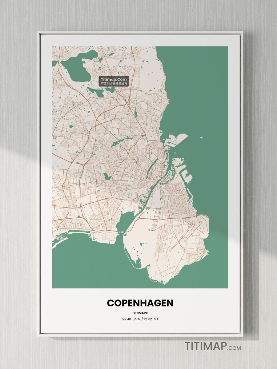 Copenhagen/哥本哈根装饰画地图电子版素材