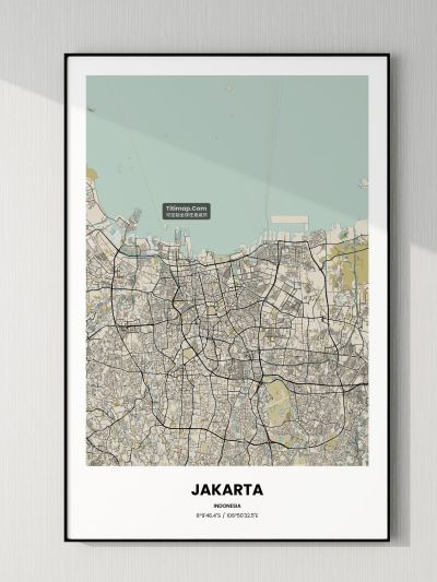 Jakarta/雅加达地图装饰画