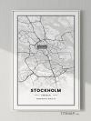 Sweden/瑞典斯德哥尔摩 (Stockholm)地图装饰画电子版素材