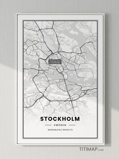 斯德哥尔摩 (Stockholm)地图装饰画