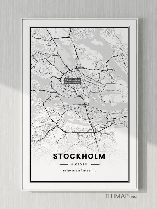 斯德哥尔摩 (Stockholm)地图装饰画