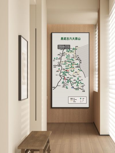 易武古六大茶山地图装饰画