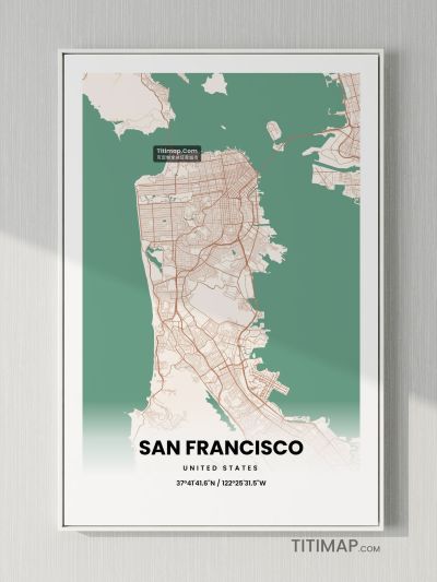 San Francisco/旧金山地图装饰画