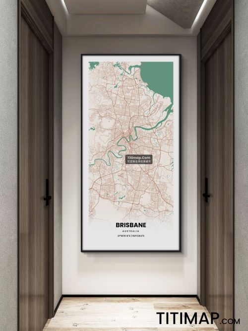 Brisbane/布里斯班地图装饰画