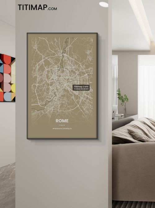 Rome/罗马地图装饰画