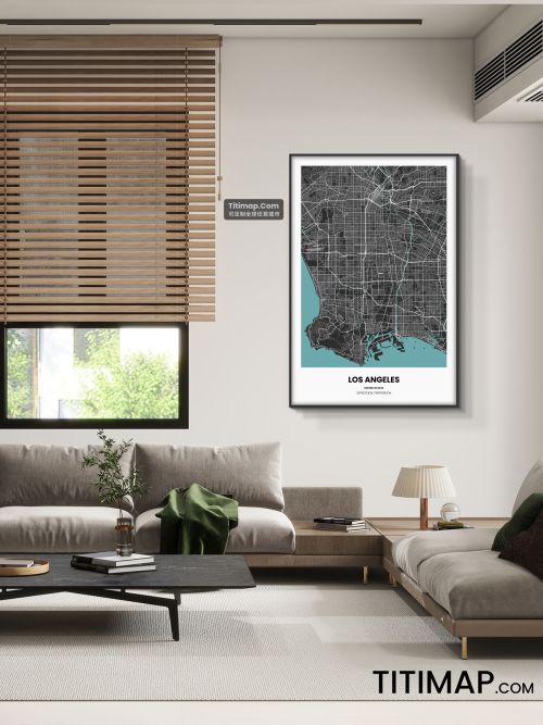 Los Angeles/洛杉矶地图装饰画