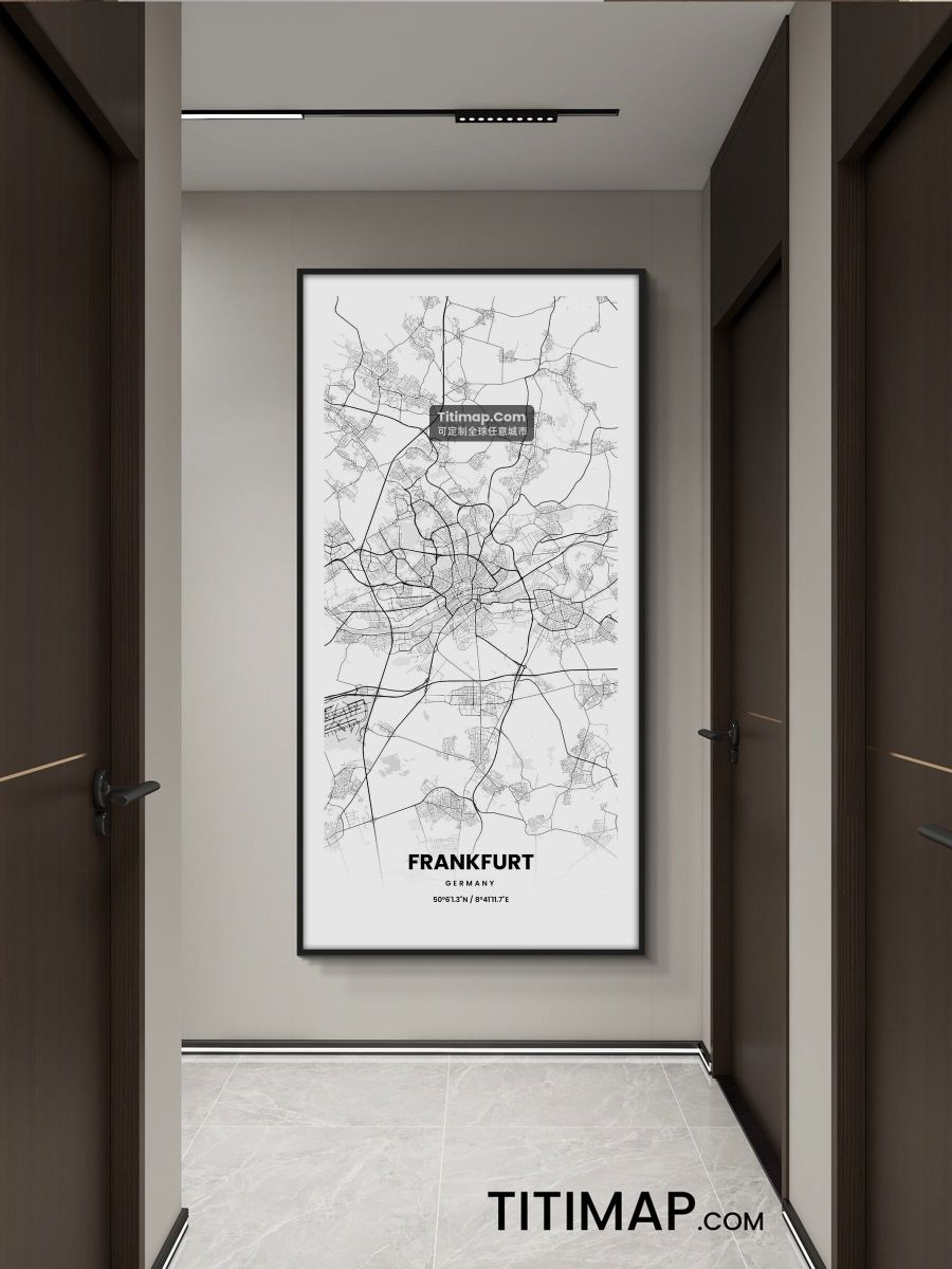 Frankfurt/法兰克福装饰画地图电子版素材
