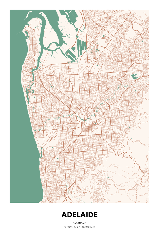 Australia/澳大利亚Adelaide/阿德莱德地图底图电子版素材