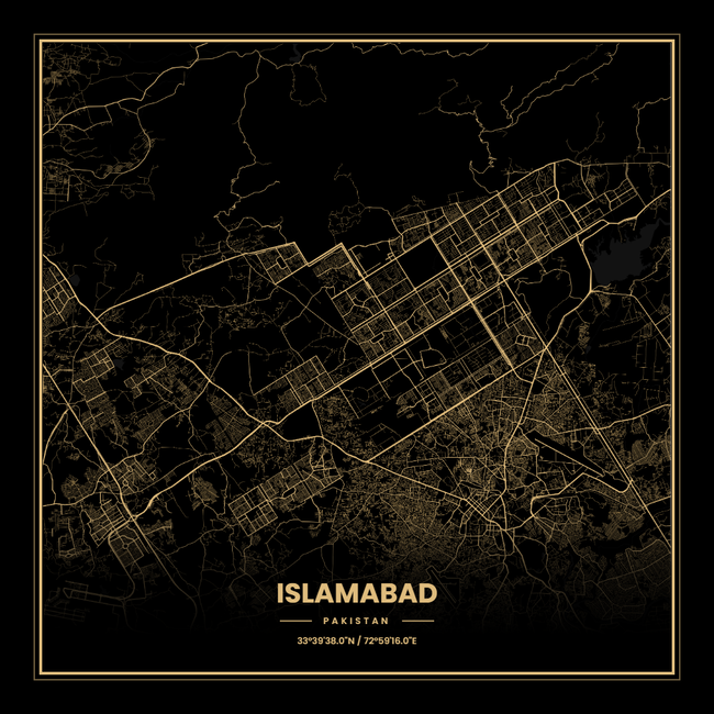 Pakistan/巴基斯坦Islamabad/伊斯兰堡地图底图电子版素材