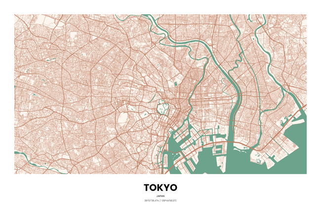Japan/日本Tokyo/东京地图底图电子版素材