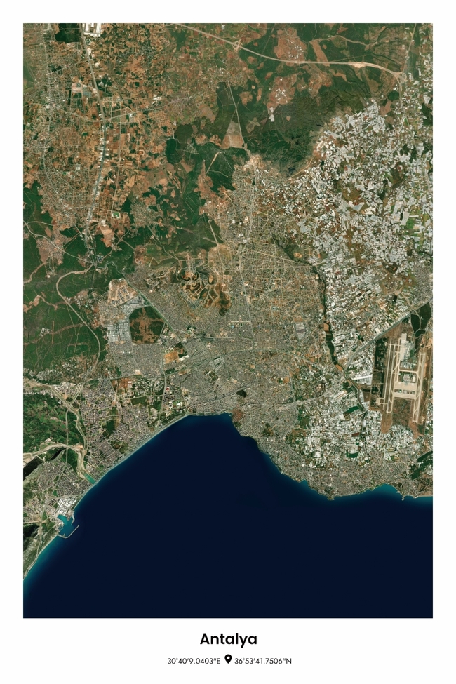 Türkiye/土耳其Antalya/安塔利亚地图底图电子版素材