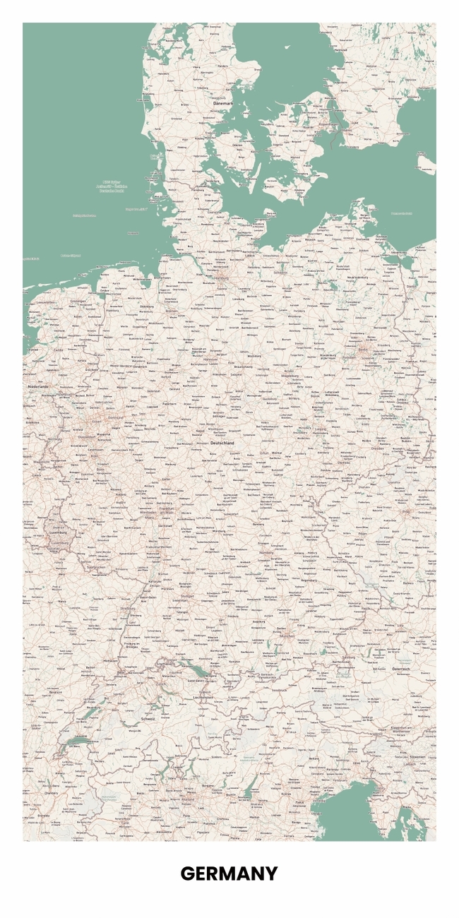 Germany/德国德国地图底图电子版素材