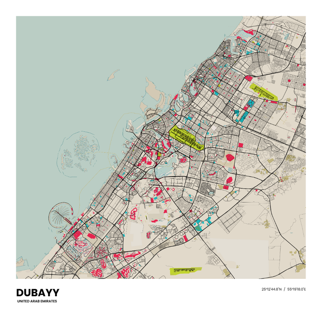 United Arab Emirates/阿拉伯联合酋长国Dubayy/迪拜地图底图电子版素材