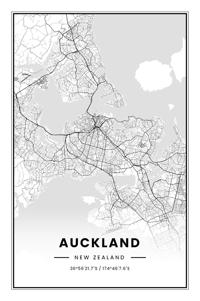 New Zealand/新西兰Auckland/奥克兰地图底图电子版素材