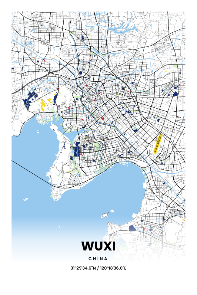 中国无锡市地图底图电子版素材