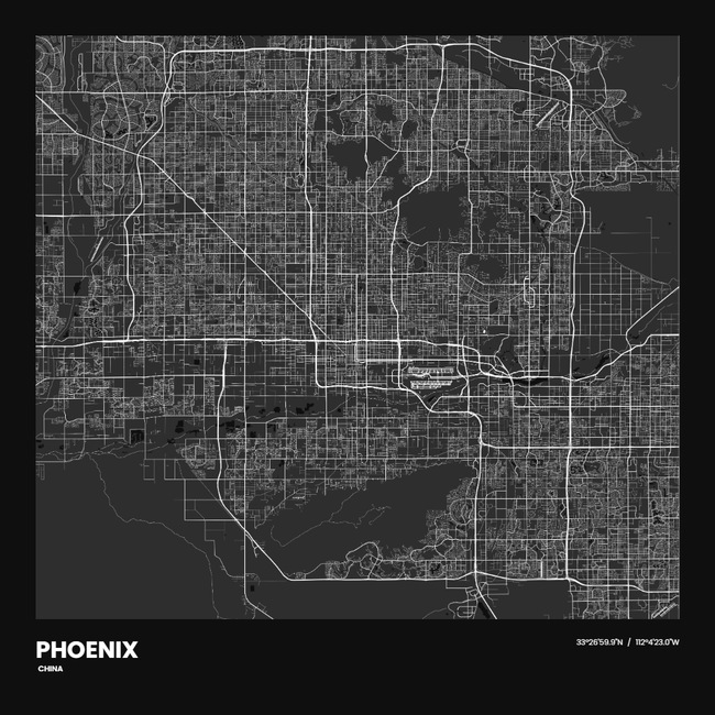 United States/美国Phoenix/菲尼克斯地图底图电子版素材