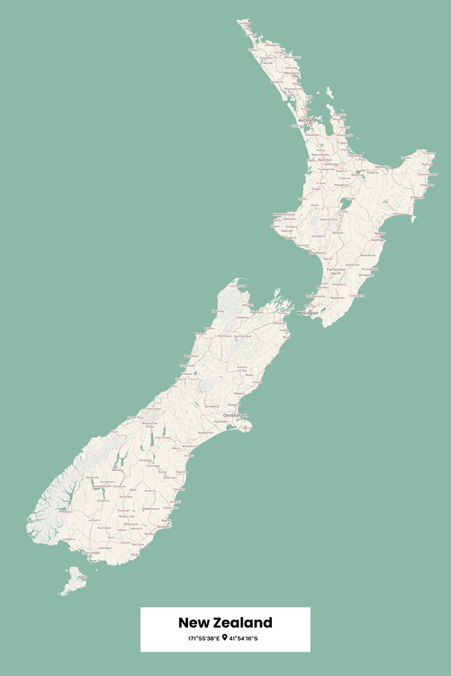 New Zealand/新西兰New Zealand/新西兰地图底图电子版素材