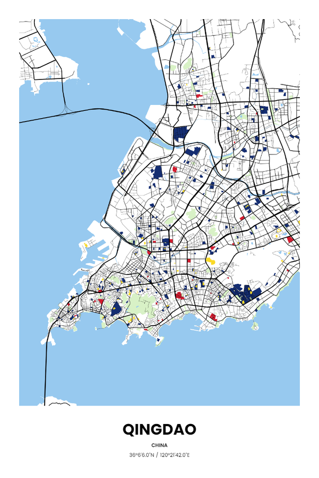 中国青岛地图底图电子版素材