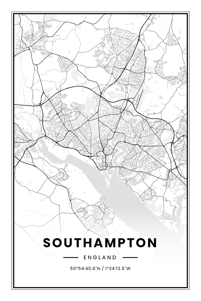 England/英格兰Southampton/南安普顿地图底图电子版素材