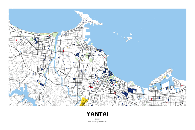 中国烟台市地图底图电子版素材