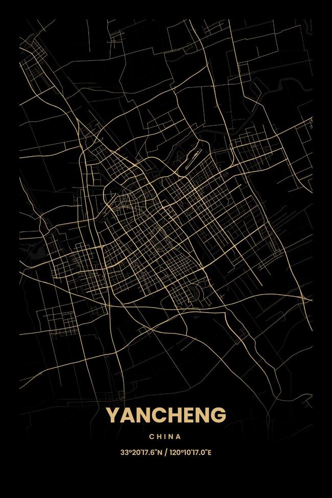 中国盐城市地图底图电子版素材